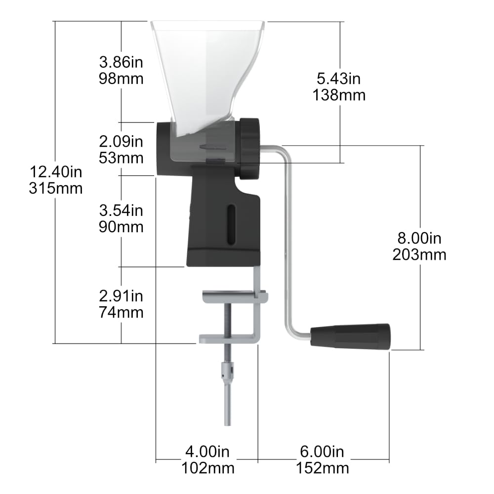 KITCHEN CROP stainless steel burrs grain mill emphasizes durable grinding abilities
