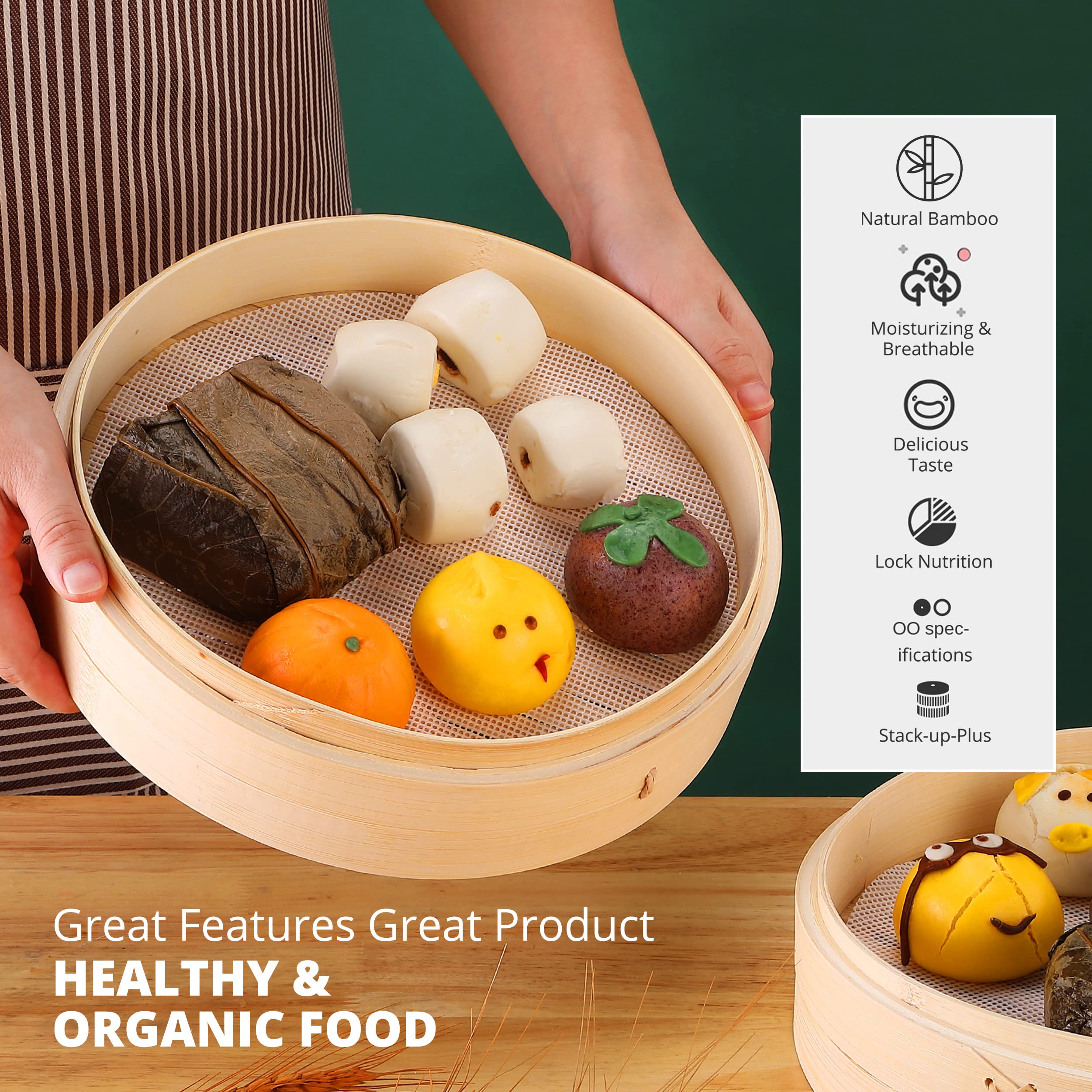 KitchenCrust stainless steel ring provides sturdy, stable steaming.