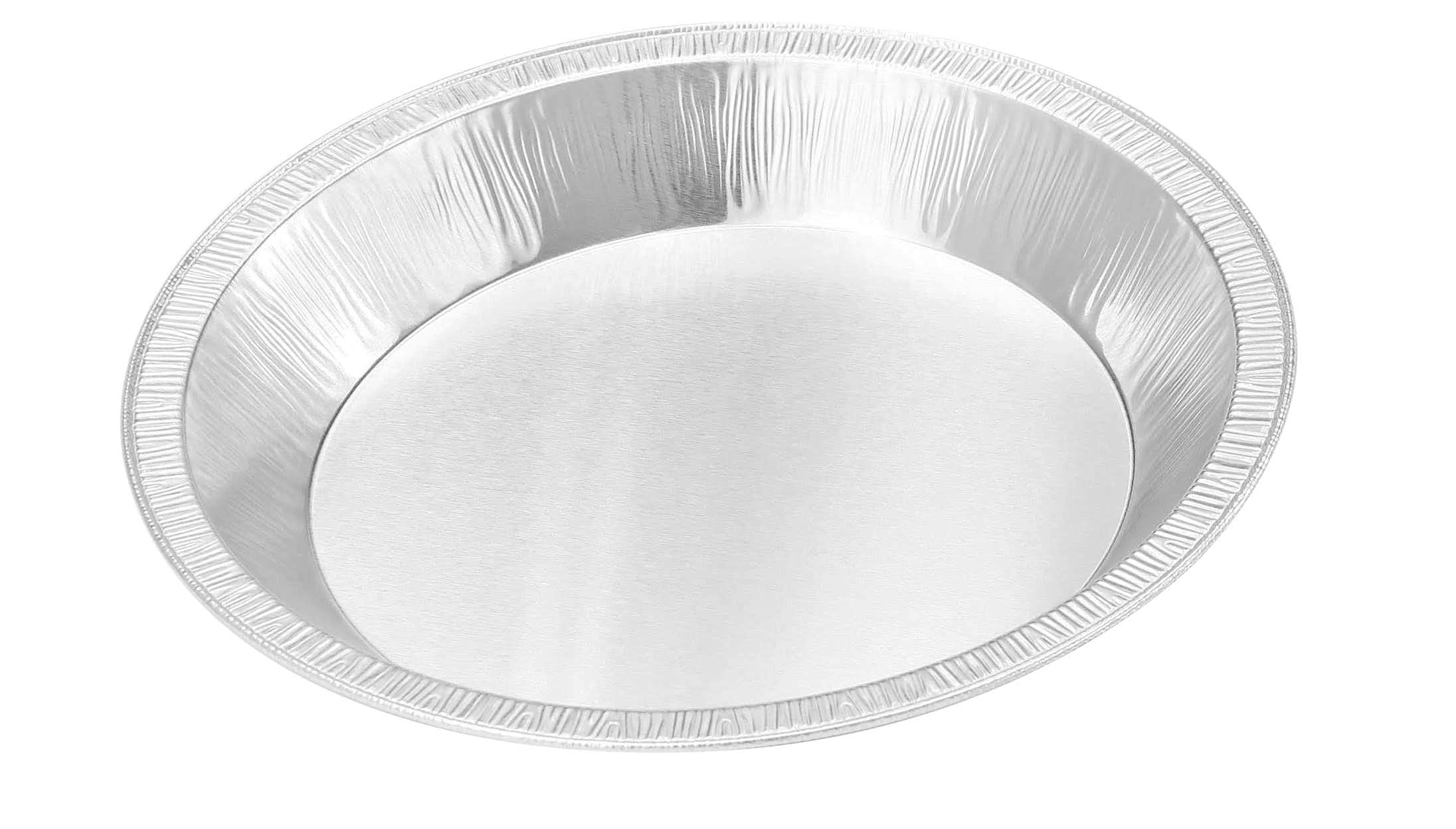 KitchenDance round 9-inch foil pan, oven safe for baking and serving.