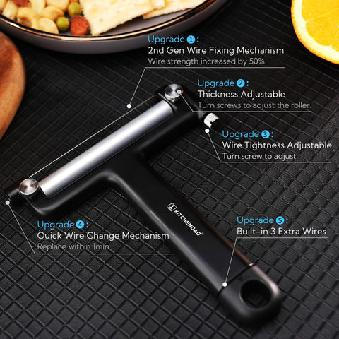 KITCHENDAO 2nd-gen wire fixing mechanism keeps the wire secure during slicing.