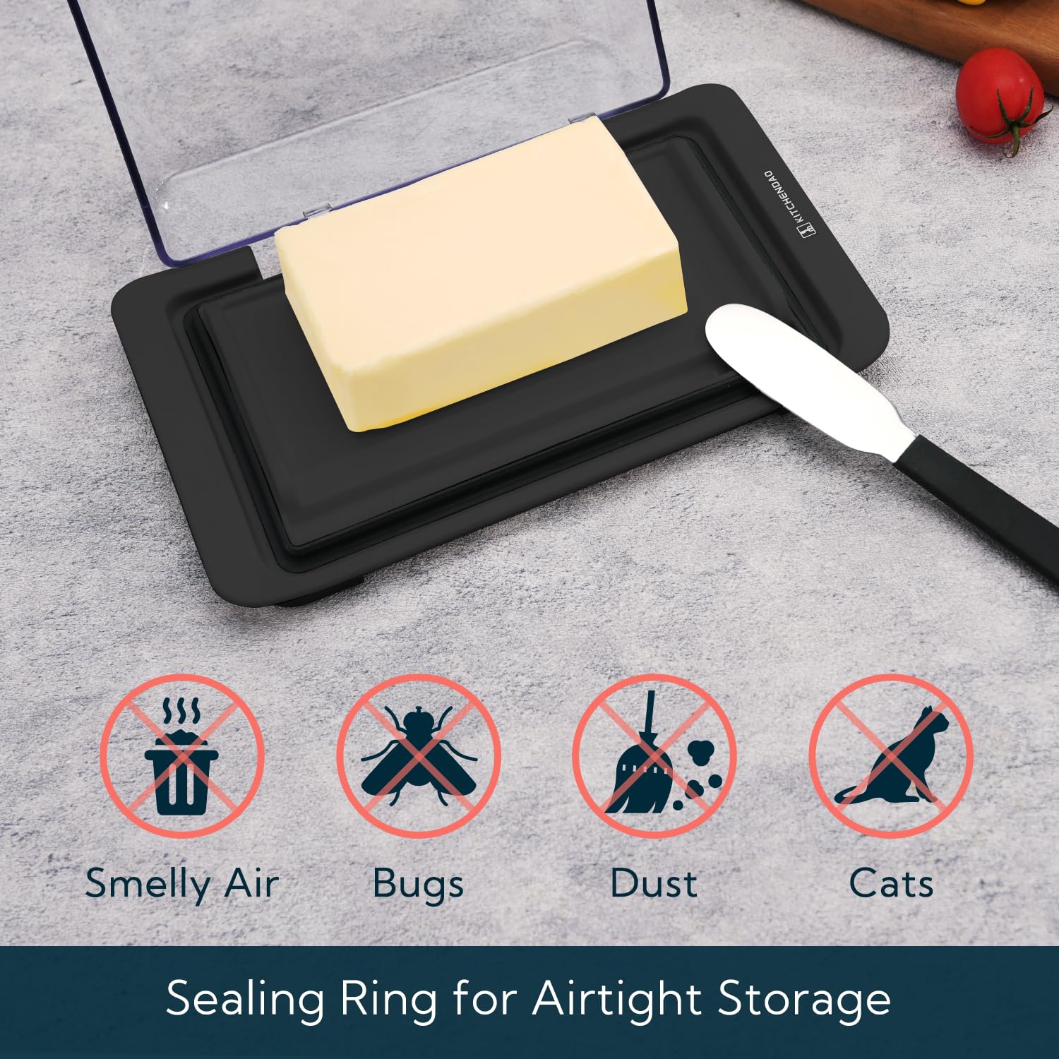 KITCHENDAO butter dish with built in knife stored inside