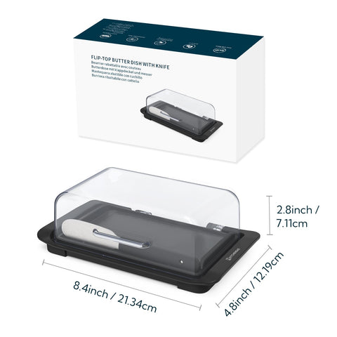 KITCHENDAO dishwasher safe butter dish with removable lid for easy cleaning