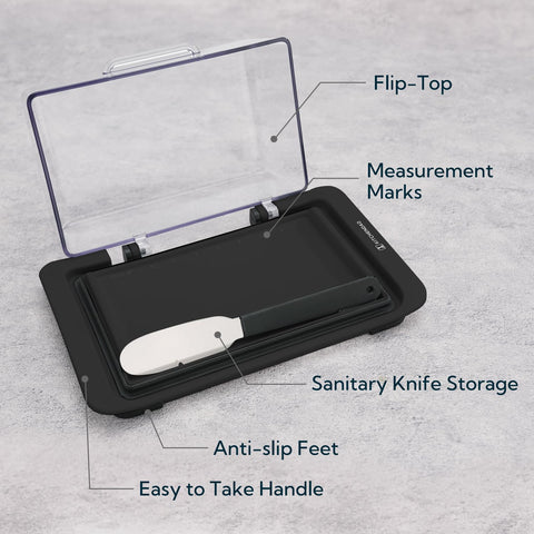 KITCHENDAO large capacity butter keeper holds two sticks of butter