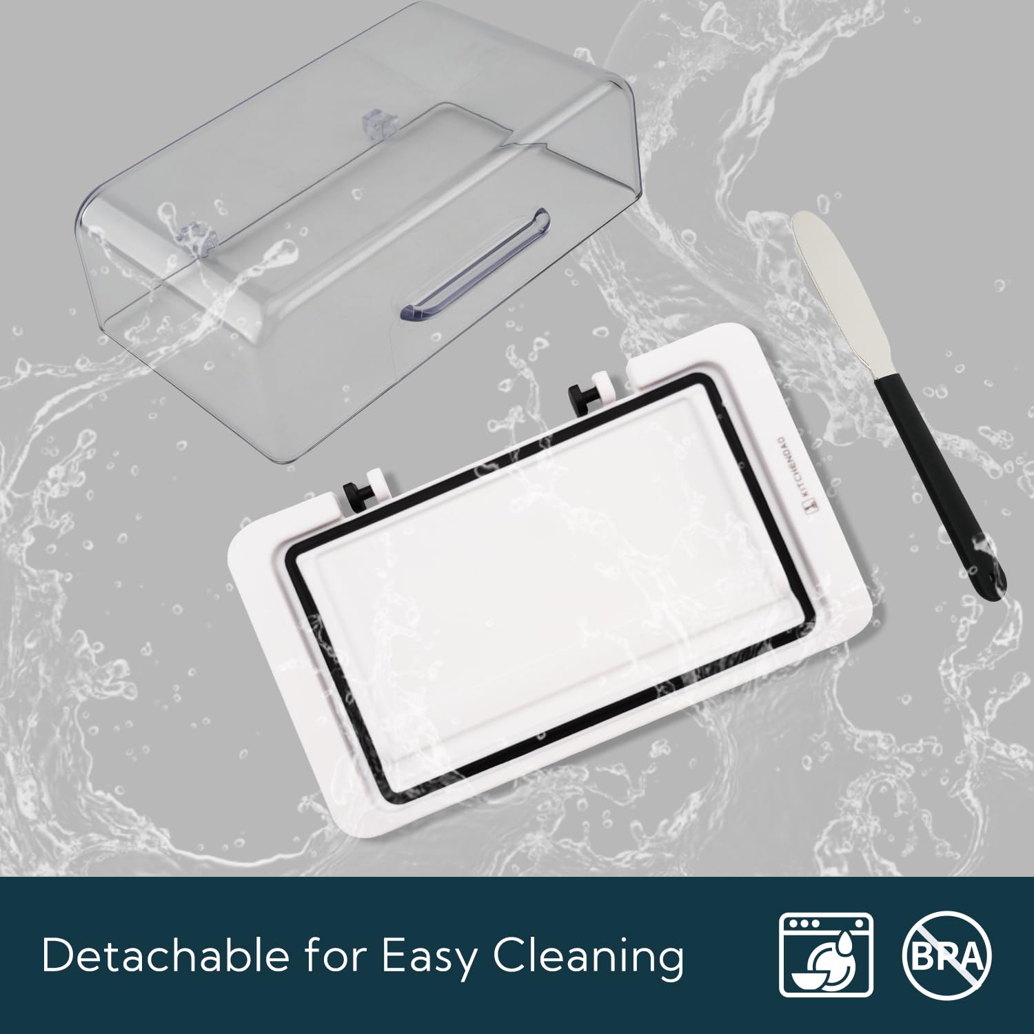 KITCHENDAO butter tray features TBSP marks and anti slip feet for accuracy