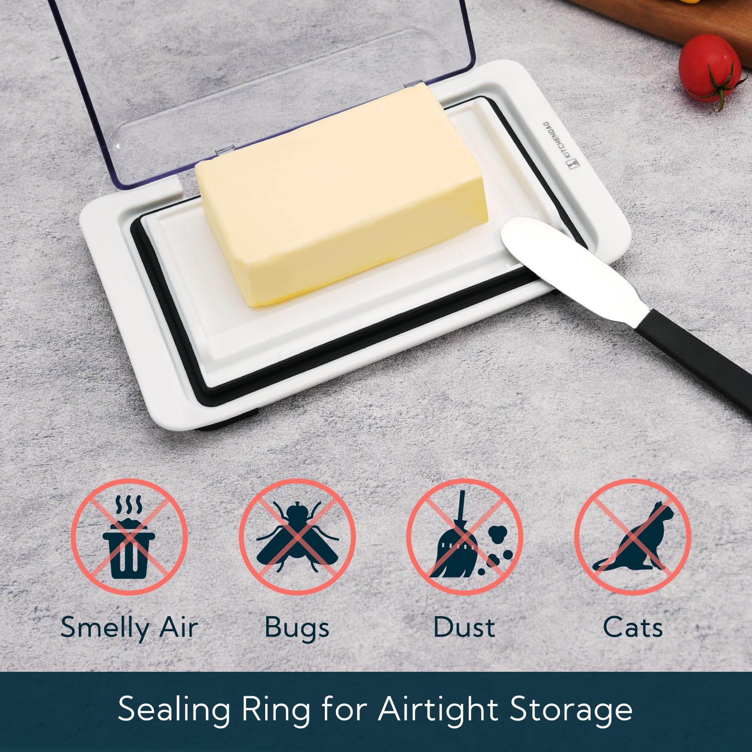 KITCHENDAO butter keeper with removable lid for easy washing