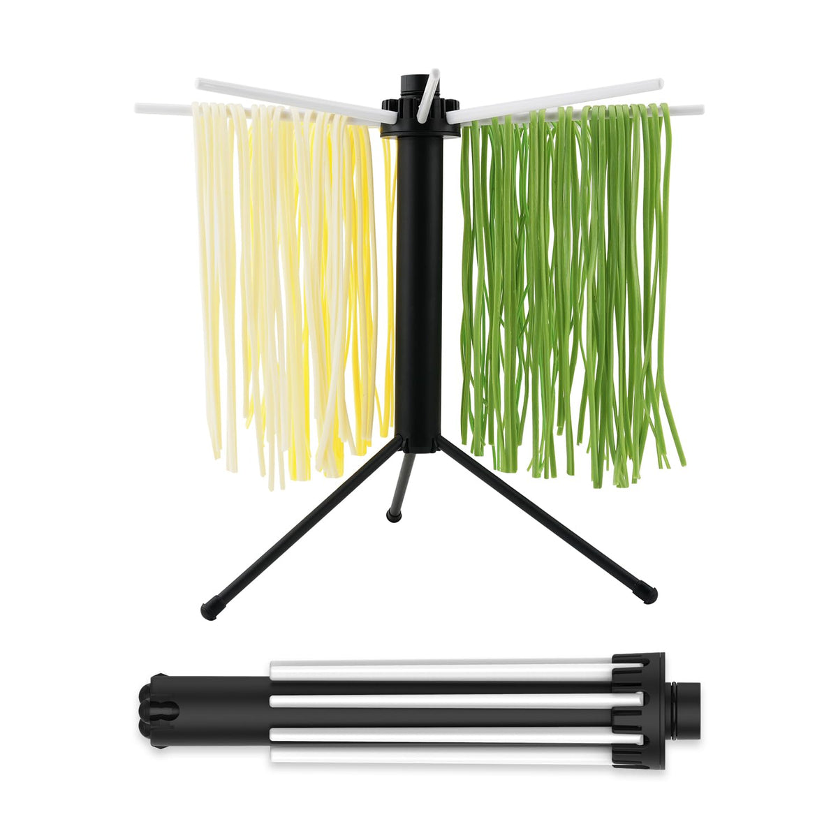 KITCHENDAO collapsible pasta drying rack folded compactly for storage