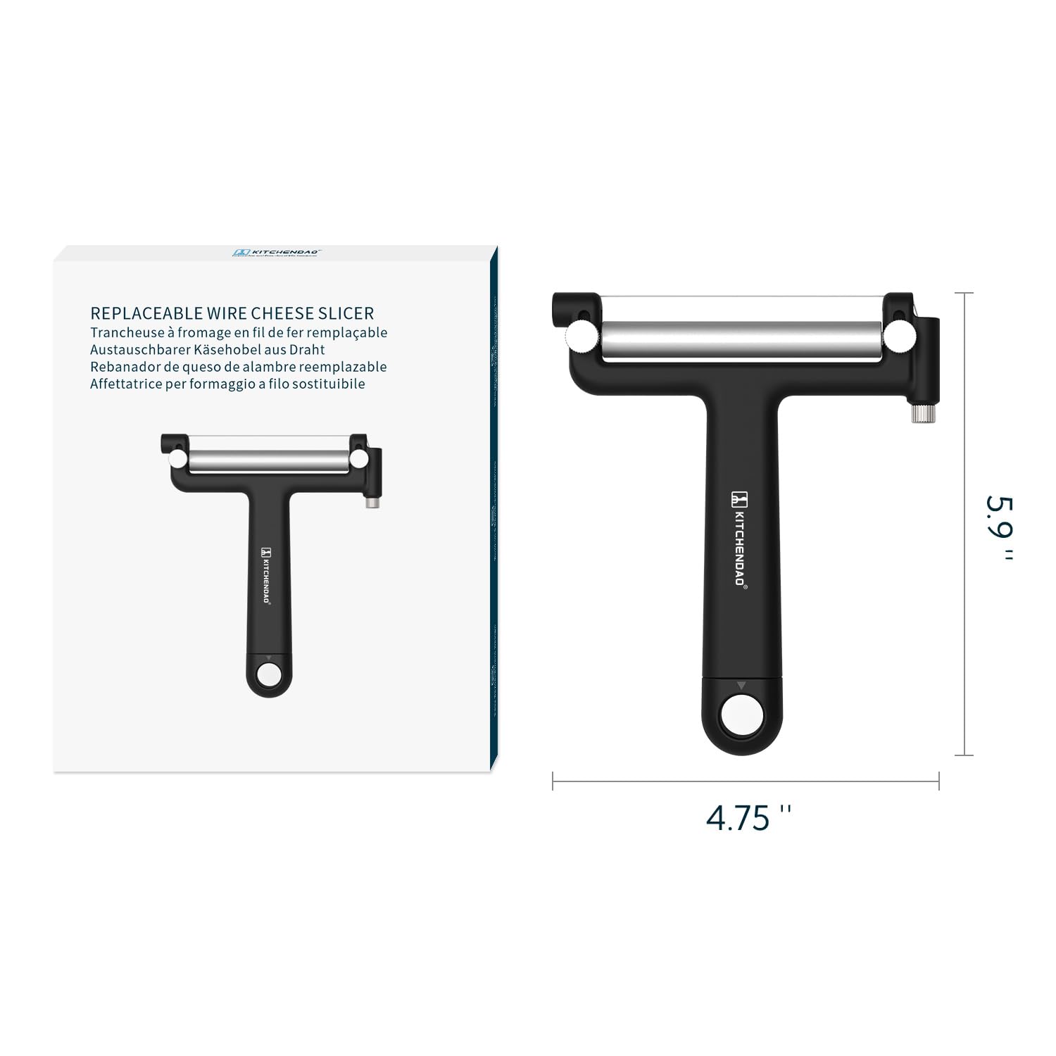 KITCHENDAO dishwasher safe cheese slicer for easy cleanup after entertaining.