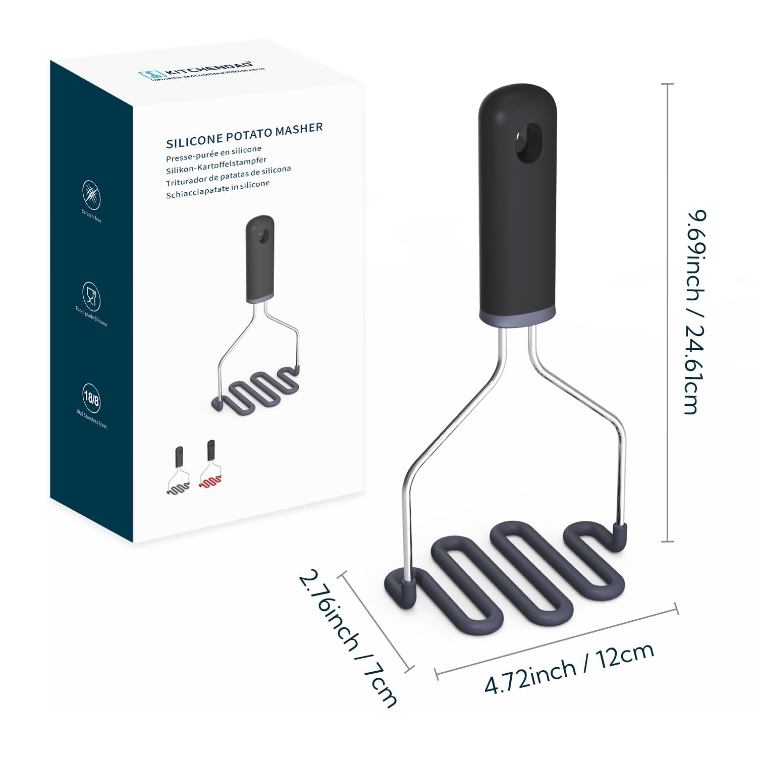 Kitchendao versatile masher suits soft foods like potatoes