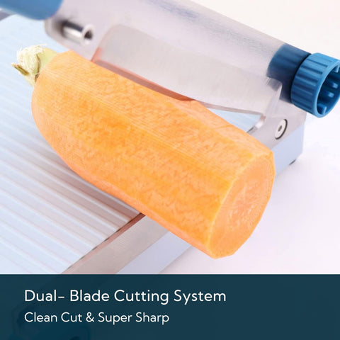 KITCHENDAO slicer showing dual-blade cutting system