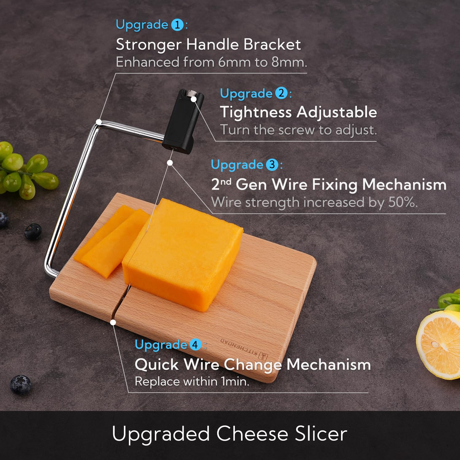 KITCHENDAO strong wires provide consistent slices and durability
