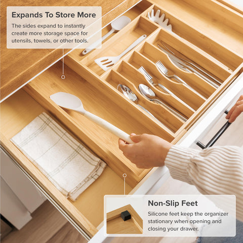 KitchenEdge anti-skid feet enhance stability during drawer use.