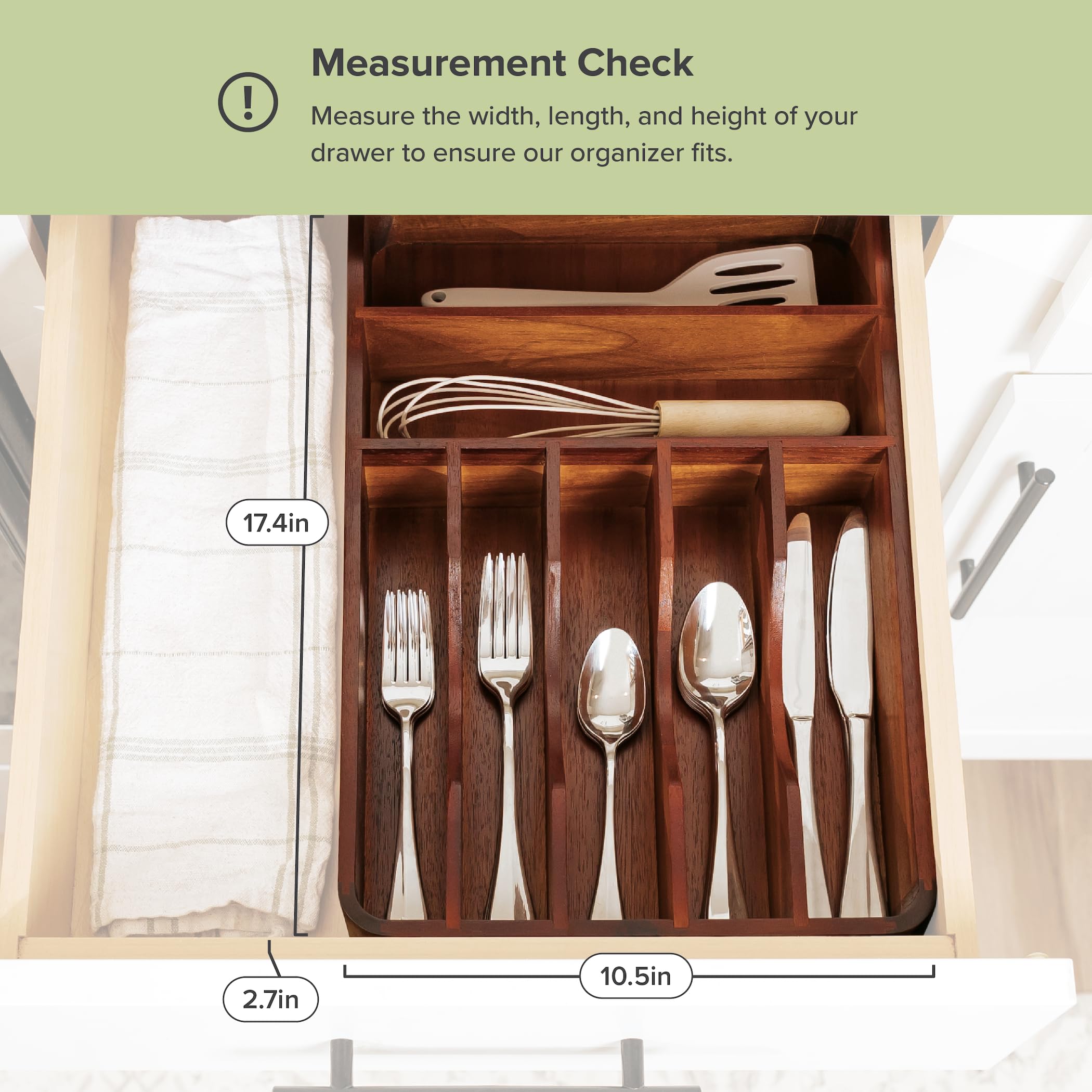 KitchenEdge drawer-fit measurements highlight space efficiency for standard drawers