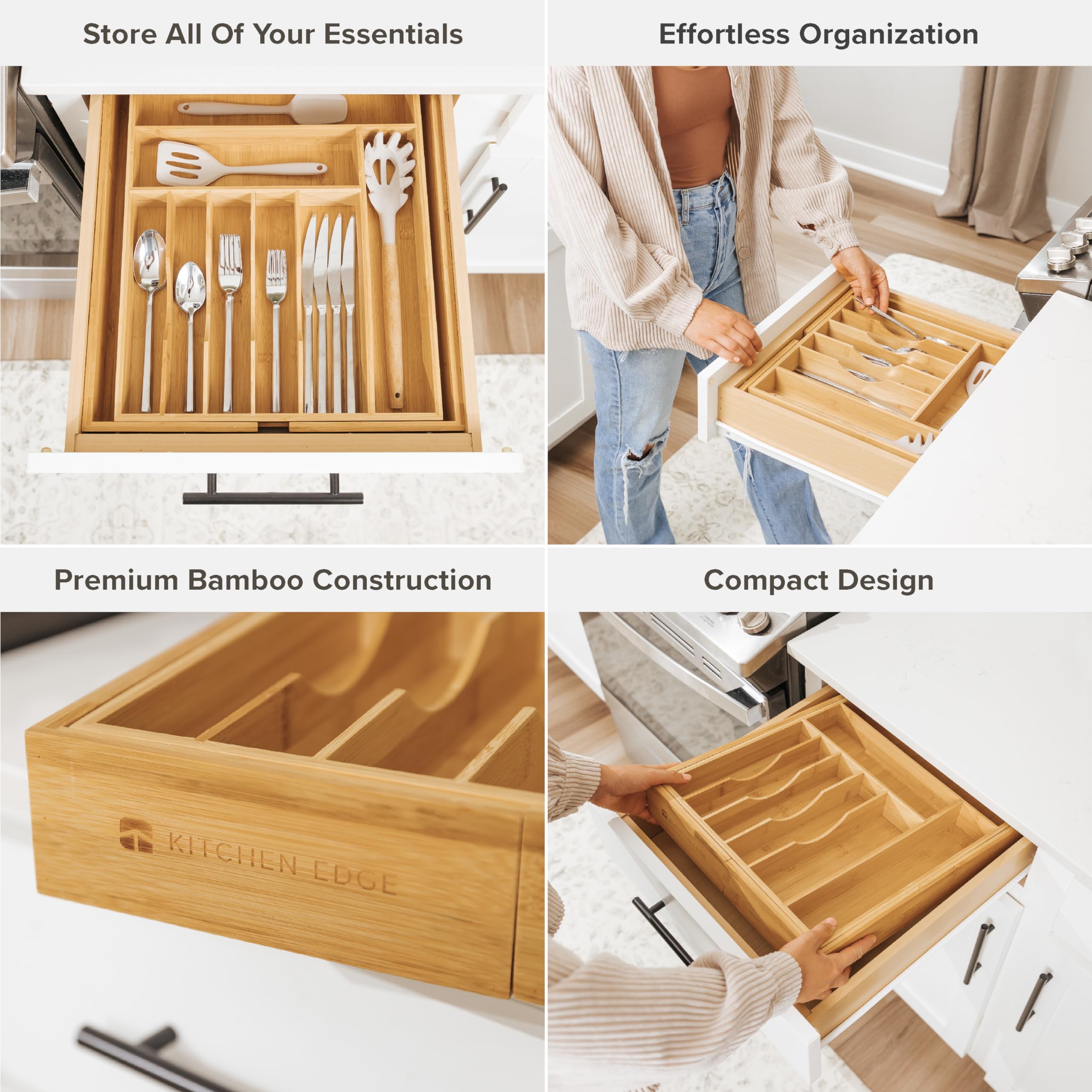 KitchenEdge extra-height design offers more storage without bulk.