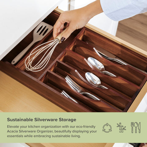 KitchenEdge non-slip feet keep the organizer stable during daily drawer use