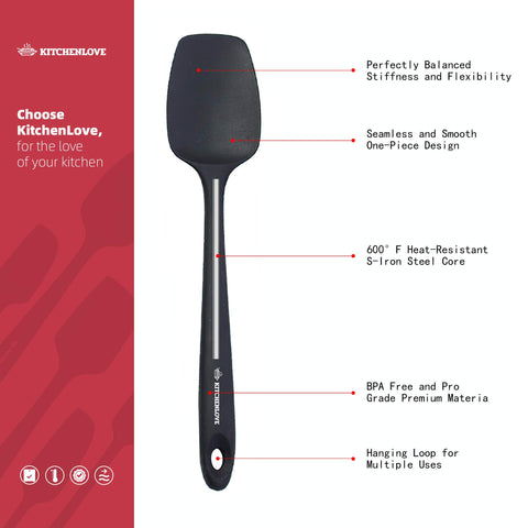 KITCHENLOVE BPA-free spatulas ensure safe cooking while mixing and stirring.