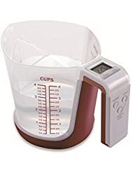 KitchenMetrics digital kitchen scale with measuring cup for precise portioning and effortless washing.