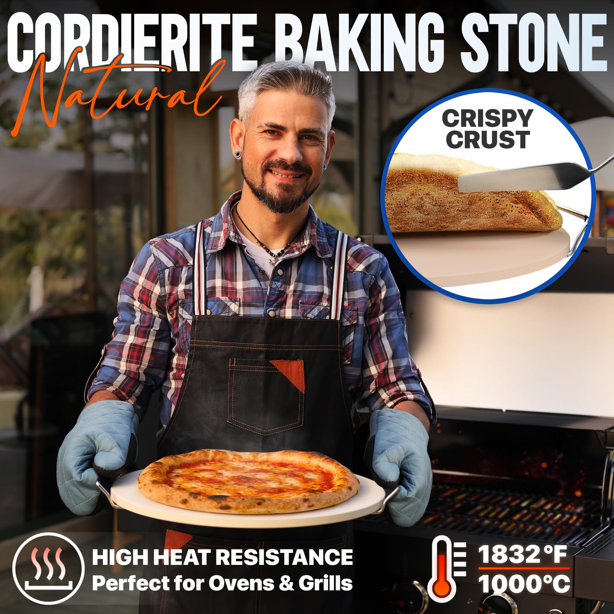 KitchenStar acacia pizza peel provides durable, moisture-resistant flipping and serving.