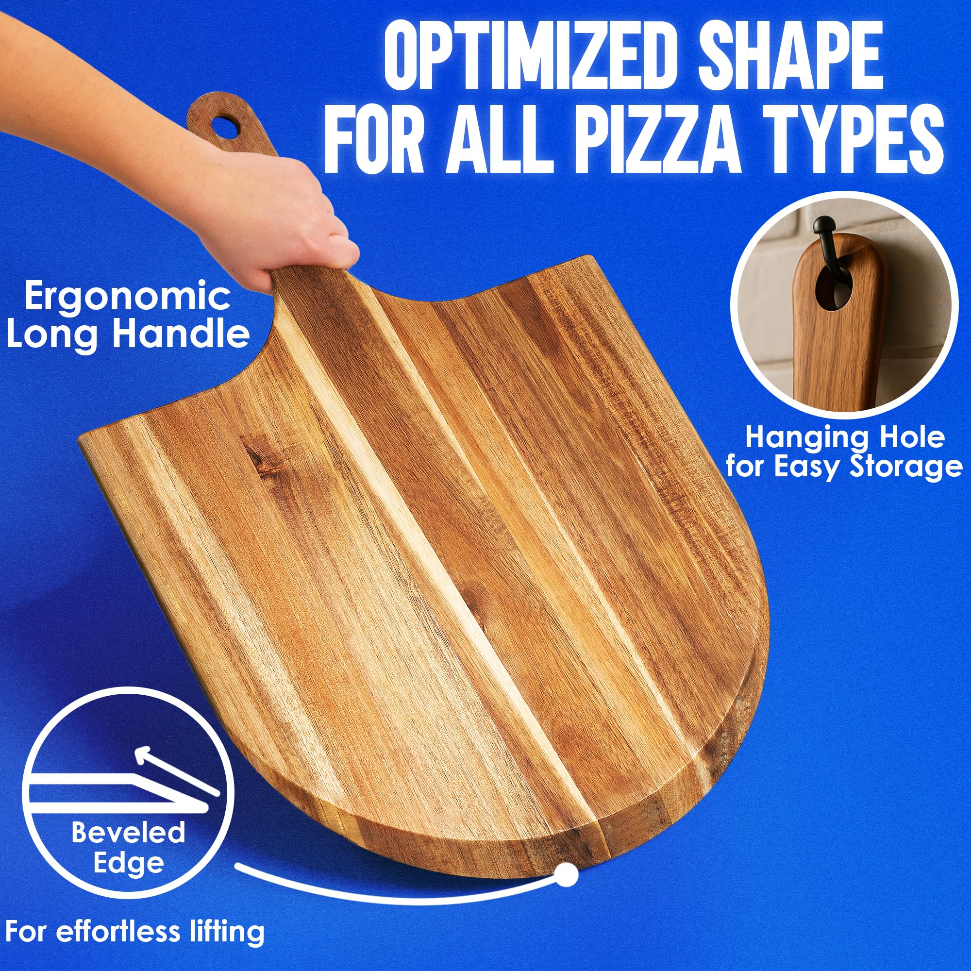 KitchenStar acacia serving platter showcases elegant grain while serving slices.