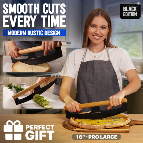 KitchenStar beech wood handle provides ergonomic grip for comfortable pizza nights.