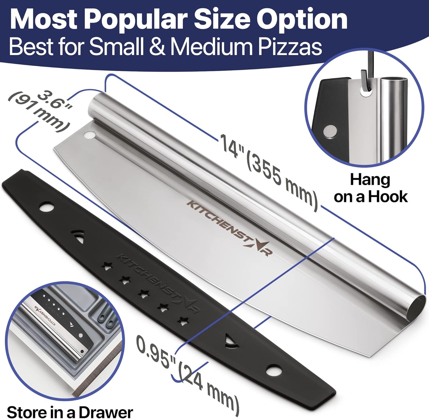 KitchenStar dishwasher-safe pizza cutter cleans quickly after use in busy kitchens.