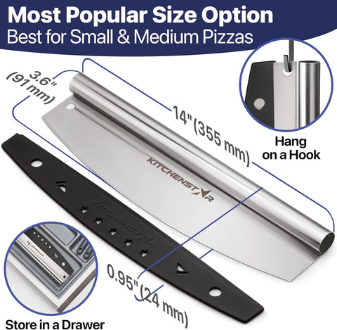 KitchenStar dishwasher-safe pizza cutter cleans quickly after use in busy kitchens.