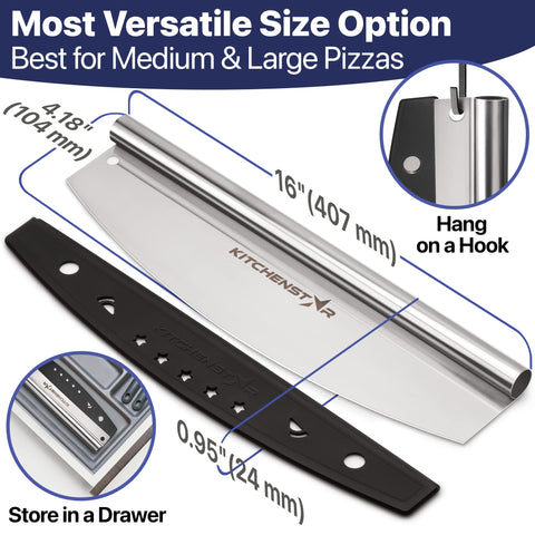 KitchenStar dishwasher-safe pizza knife for quick cleaning