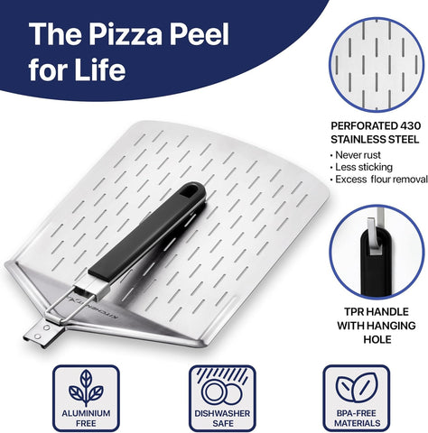 KitchenStar dishwasher-safe pizza peel enables quick cleanup after meals.