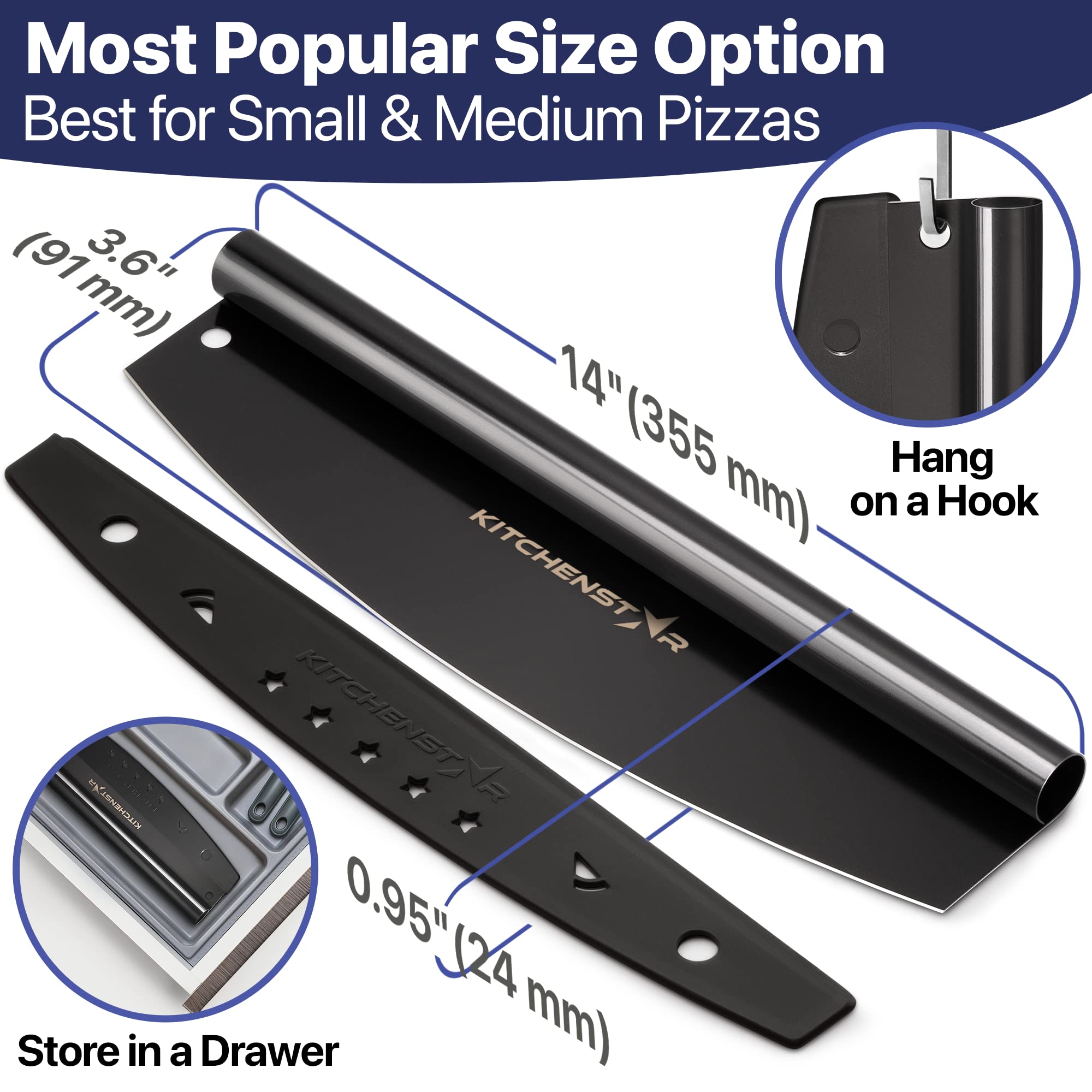 KitchenStar large 14-inch rocker ideal for quick family pizza nights