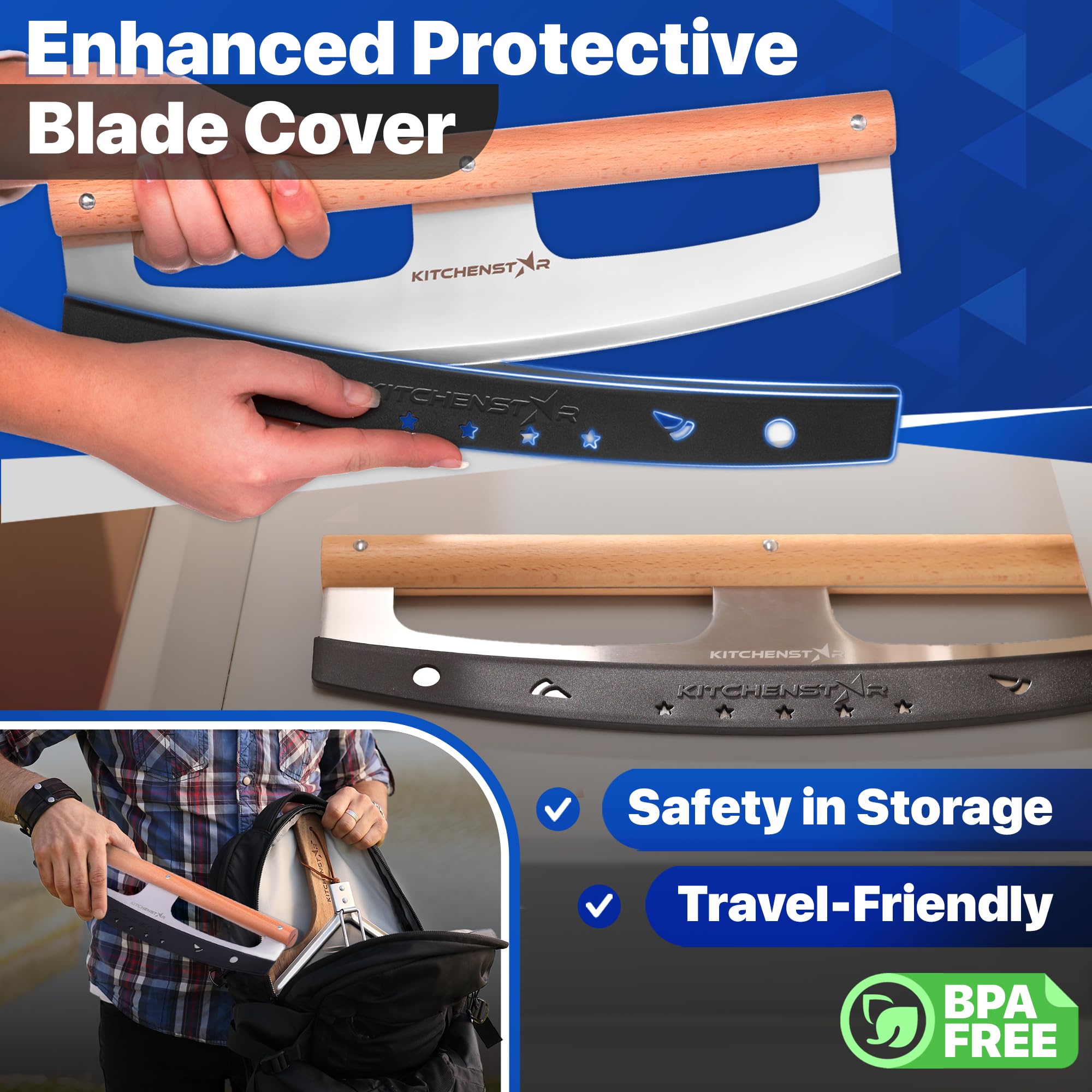 KitchenStar pizza cutter ergonomic design reduces wrist strain in busy kitchens