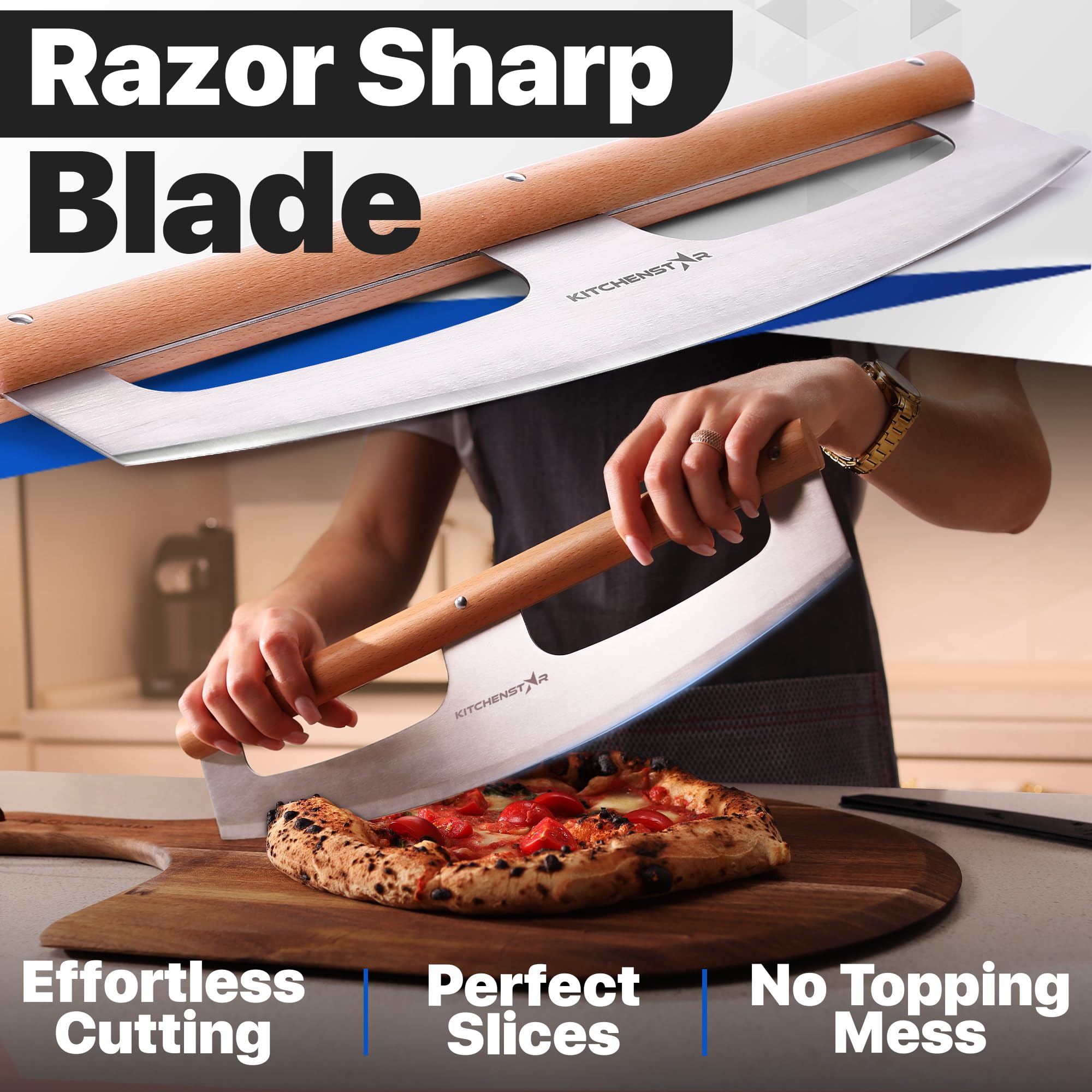 KitchenStar protective blade cover keeps edge sharp and storage safe.