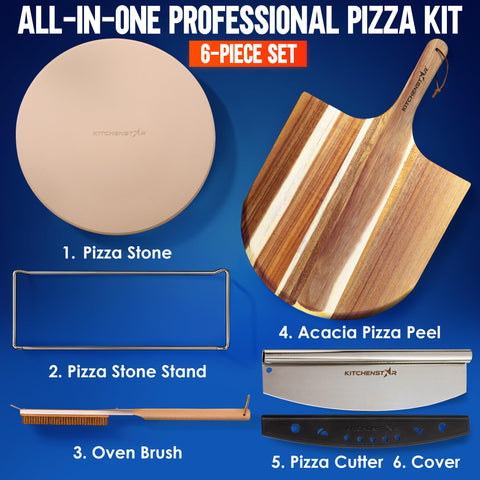 KitchenStar stainless steel rack supports hot pizzas safely during transfer.