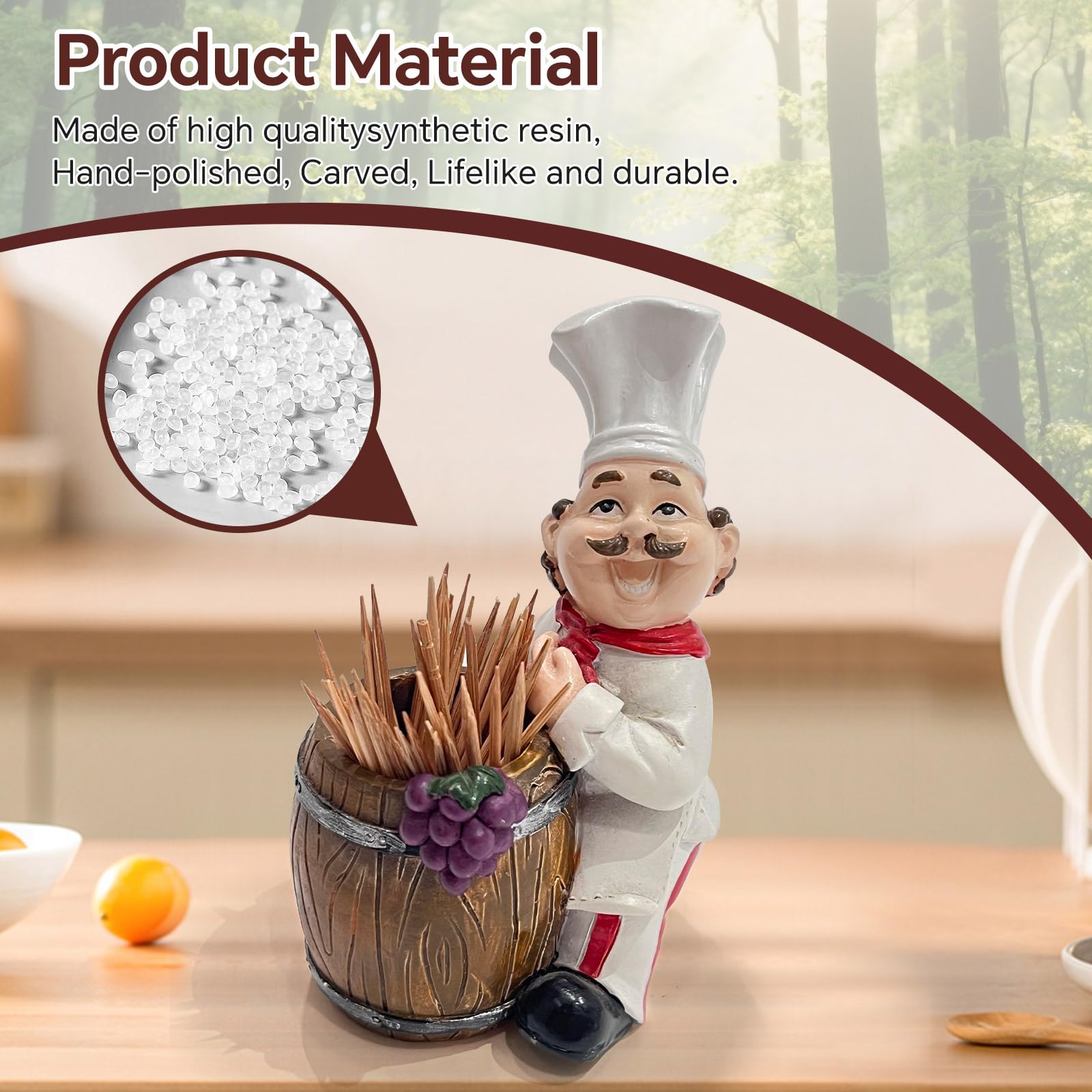 Kitchenthusiast chef toothpick holder barrel design for stylish serving