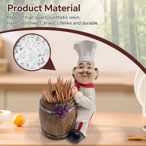 Kitchenthusiast chef toothpick holder barrel design for stylish serving