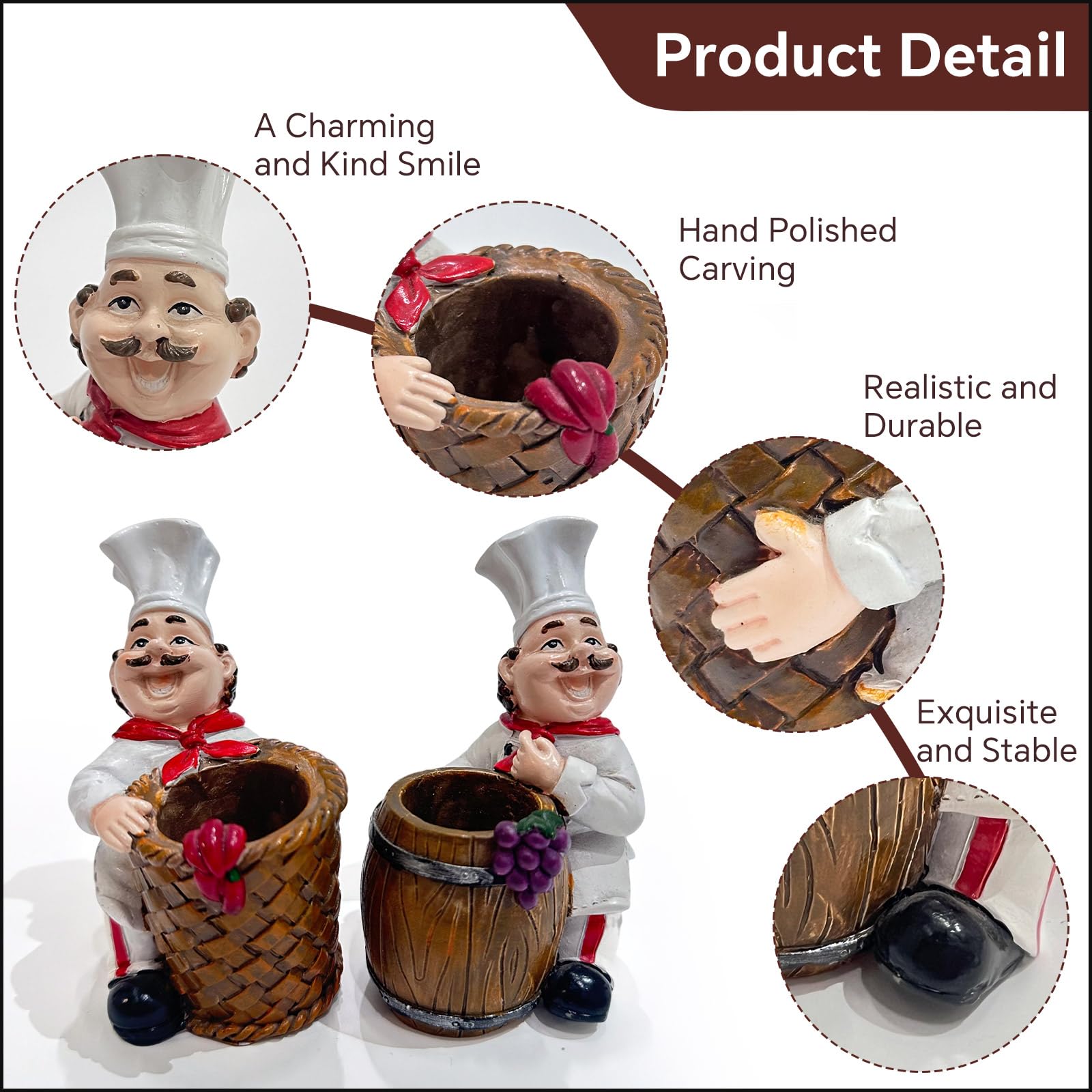 Kitchenthusiast toothpick holder close-up of white chef uniform detail
