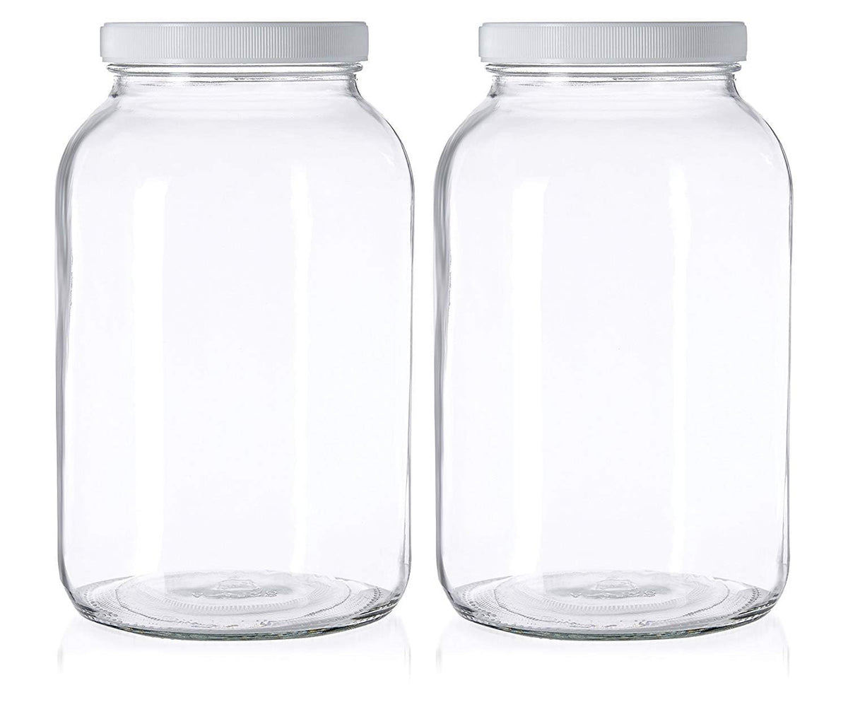 Kitchentoolz 1-gallon glass mason jar with wide mouth for easy filling