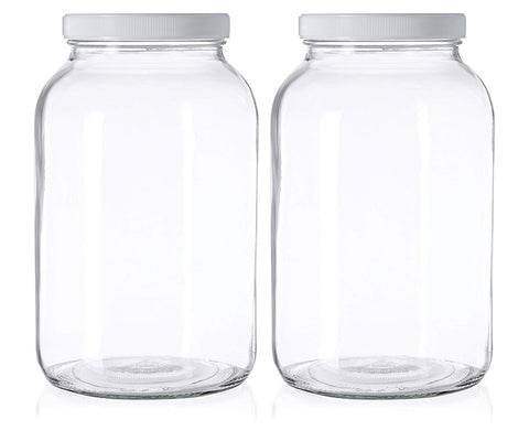 Kitchentoolz 1-gallon glass mason jar with wide mouth for easy filling