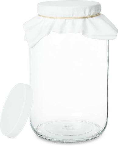 kitchentoolz 1 gallon glass wide mouth jar front view for fermentation and storage