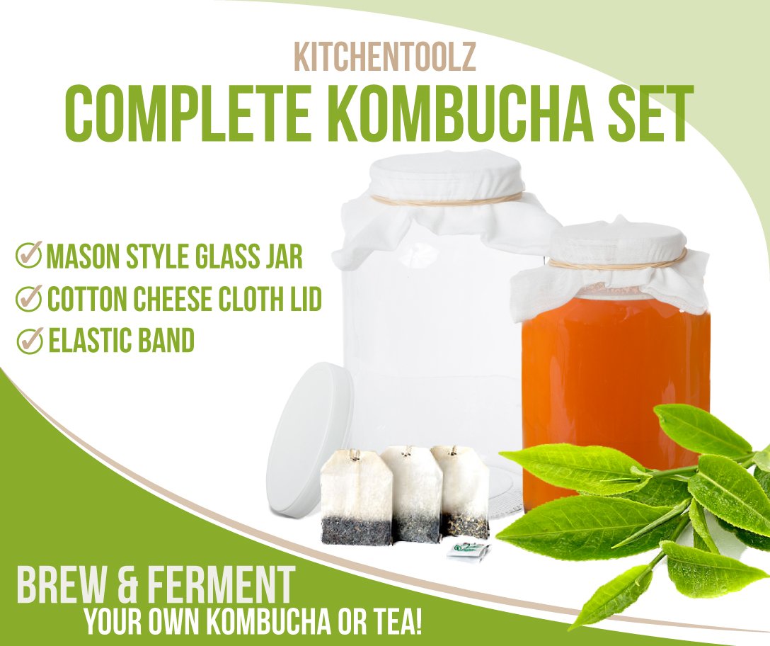 kitchentoolz jar with airtight plastic lid for secure finished product storage