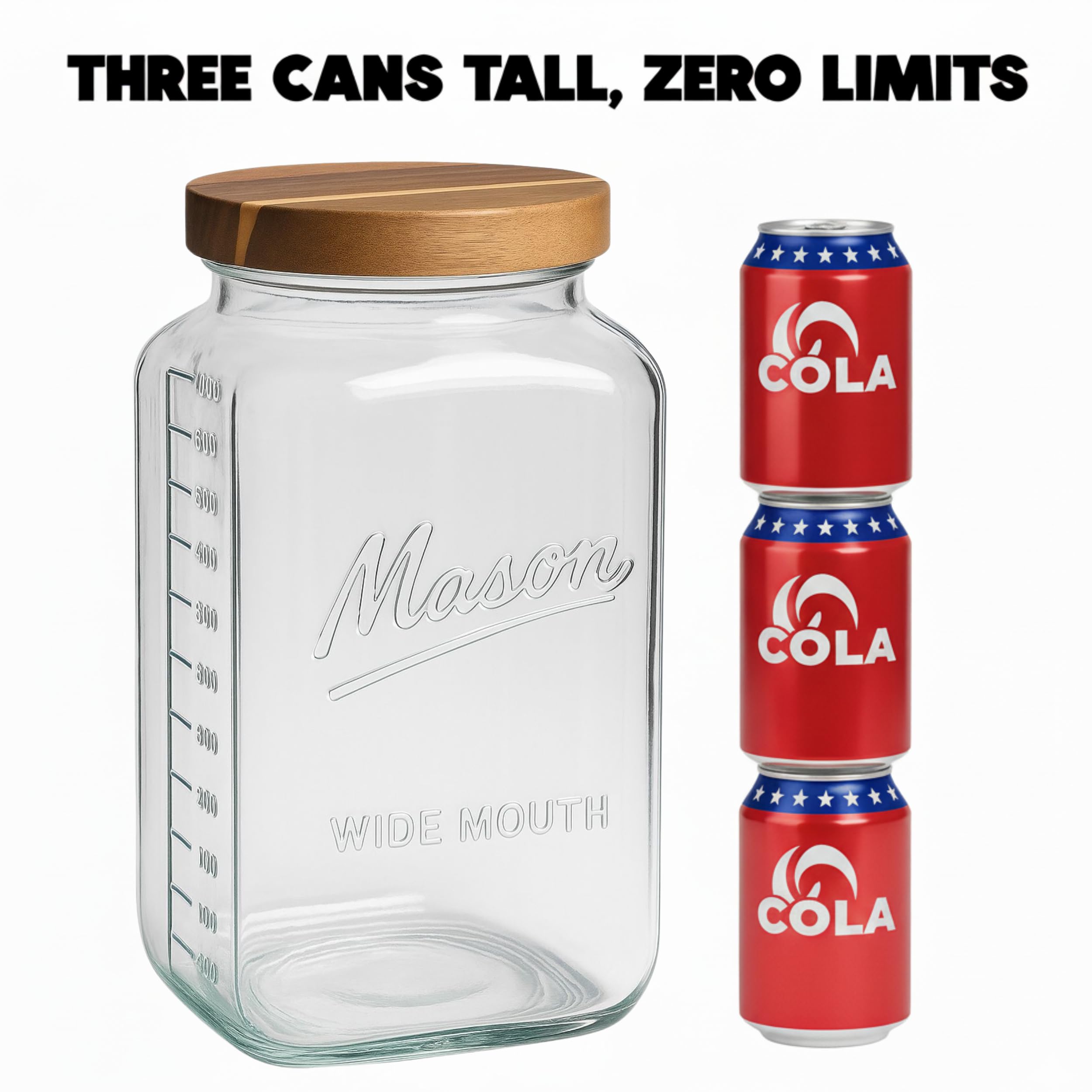 kitchentoolz dry goods snack jar suitable for bulk pantry items