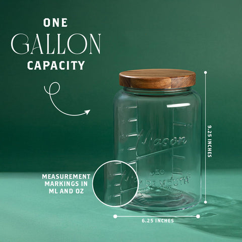 Kitchentoolz mason jar with airtight wooden lid preserves freshness and prevents odors.