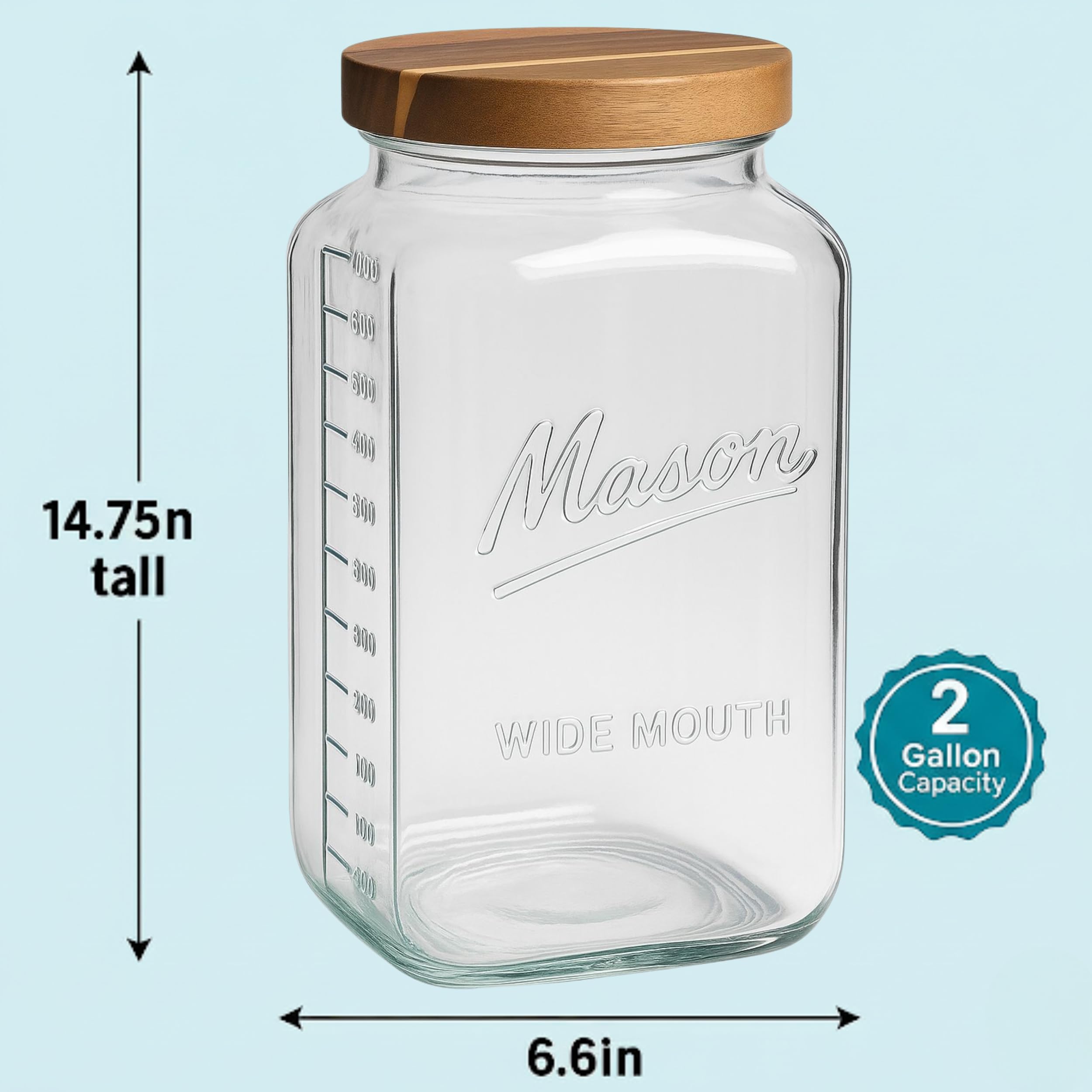 kitchentoolz pantry storage jar with easy pouring wide mouth