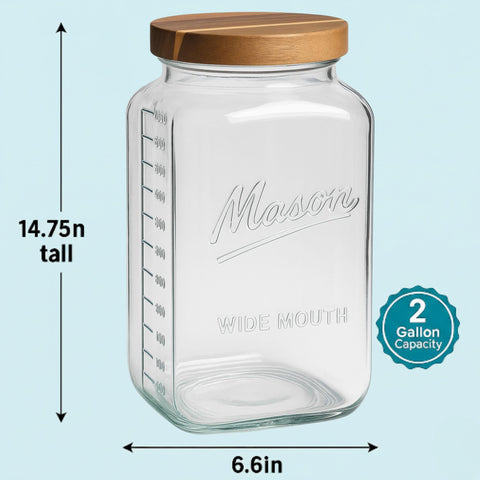 kitchentoolz pantry storage jar with easy pouring wide mouth