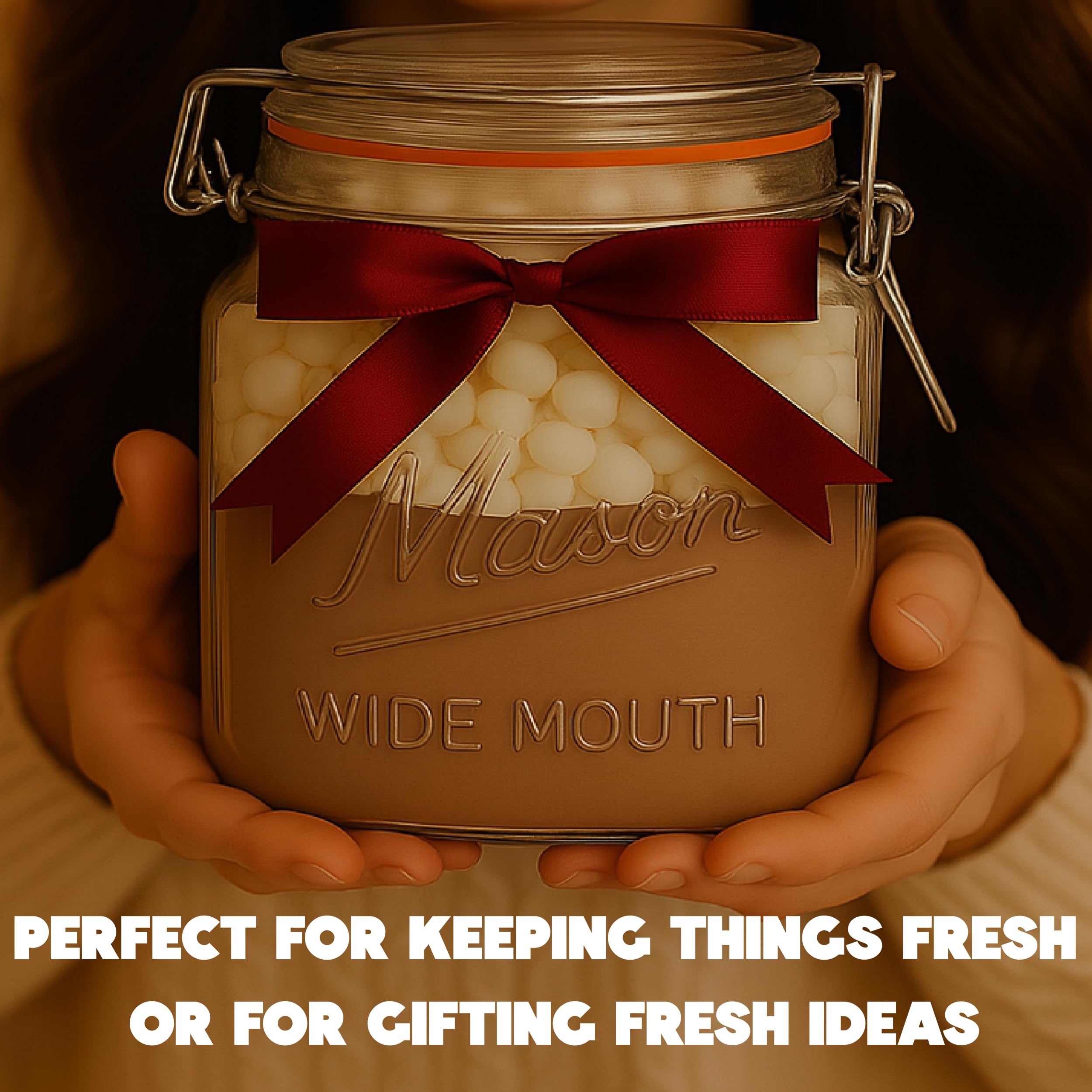 Kitchentoolz wide-mouth jar with measurement marks aids precise portioning.