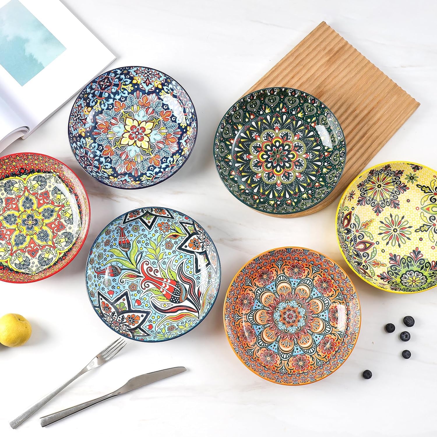 KitchenTour bohemian design bowls add style to the table.