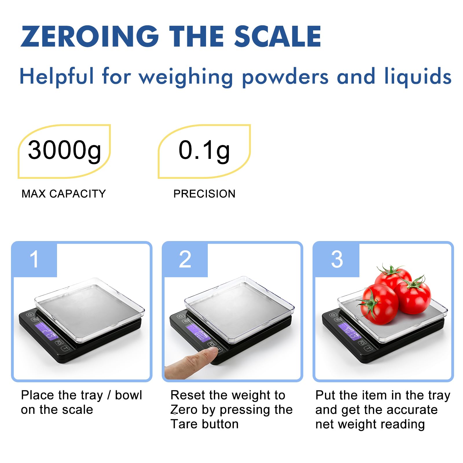 KitchenTour Digital Scale aids portion control for diet prep