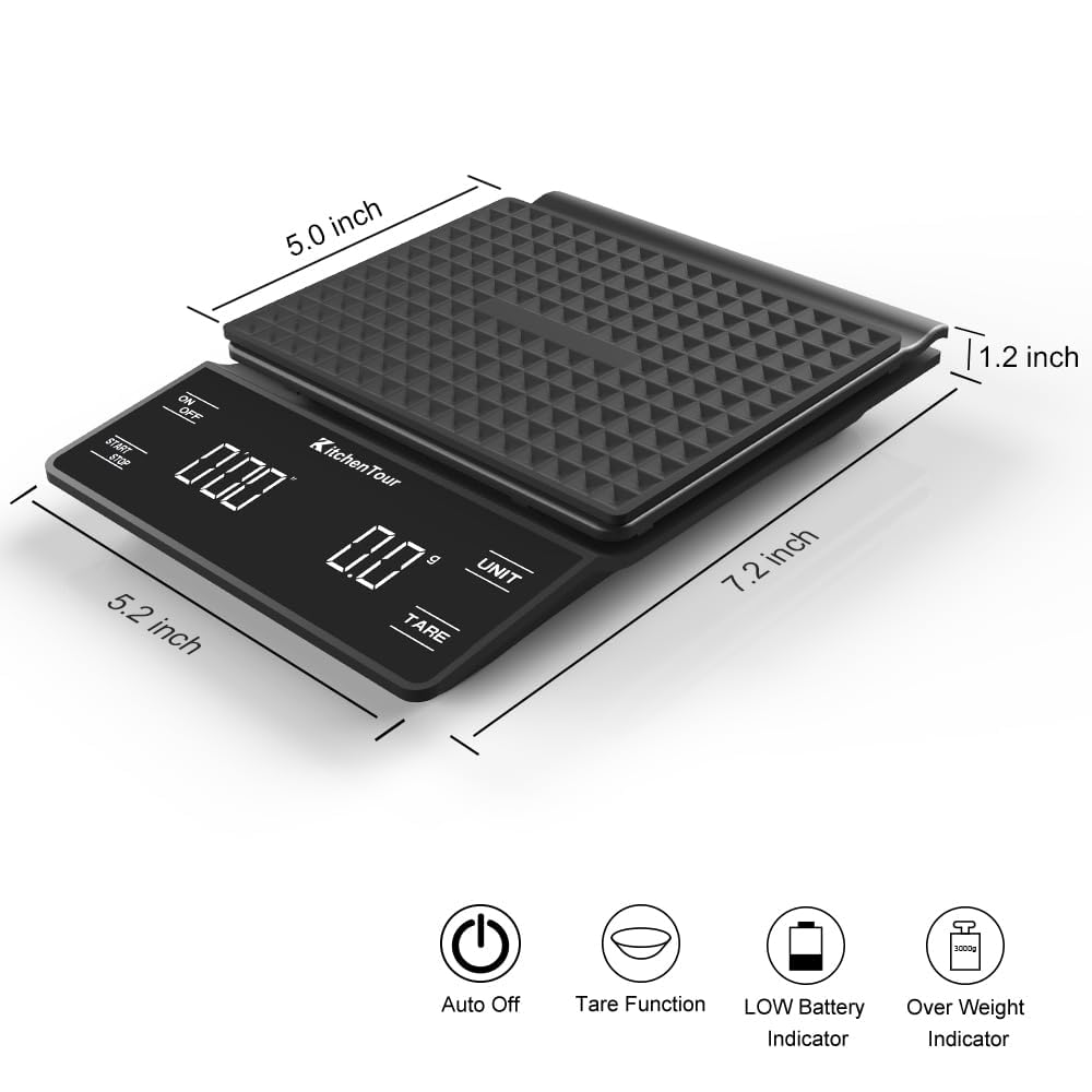KitchenTour EK6002 scale with back-lit display for easy readings