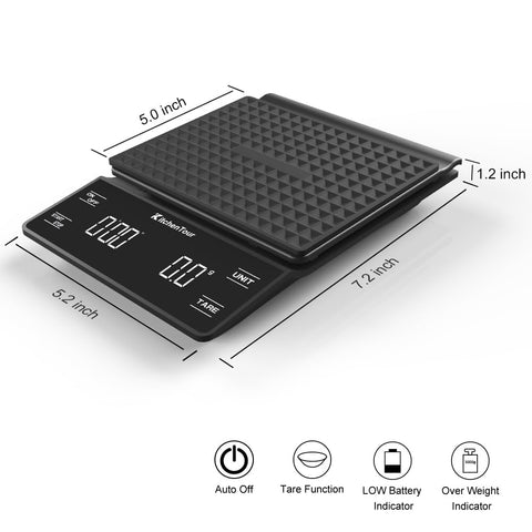 KitchenTour EK6002 scale with back-lit display for easy readings