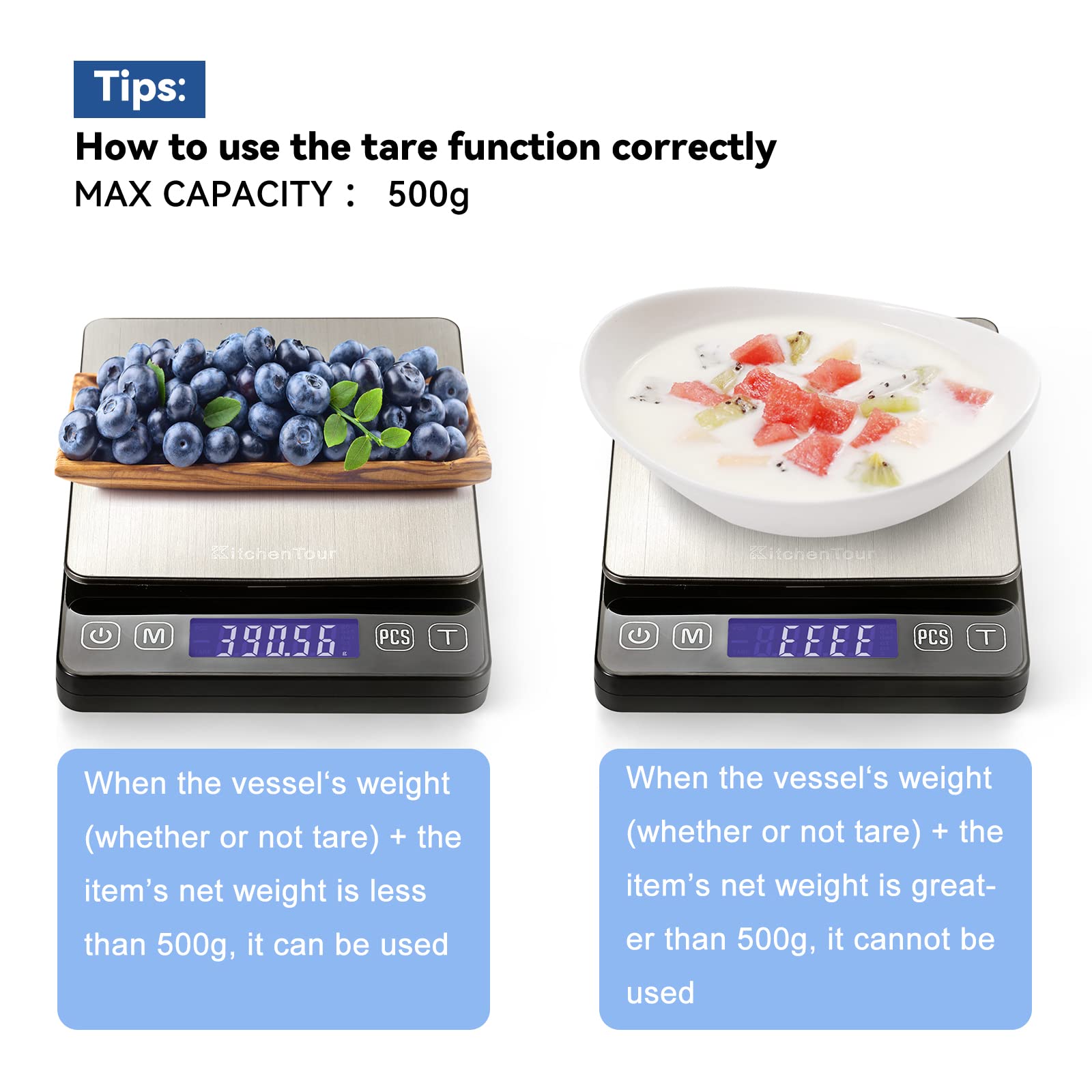 KitchenTour scale with a compact, sleek design for any counter.