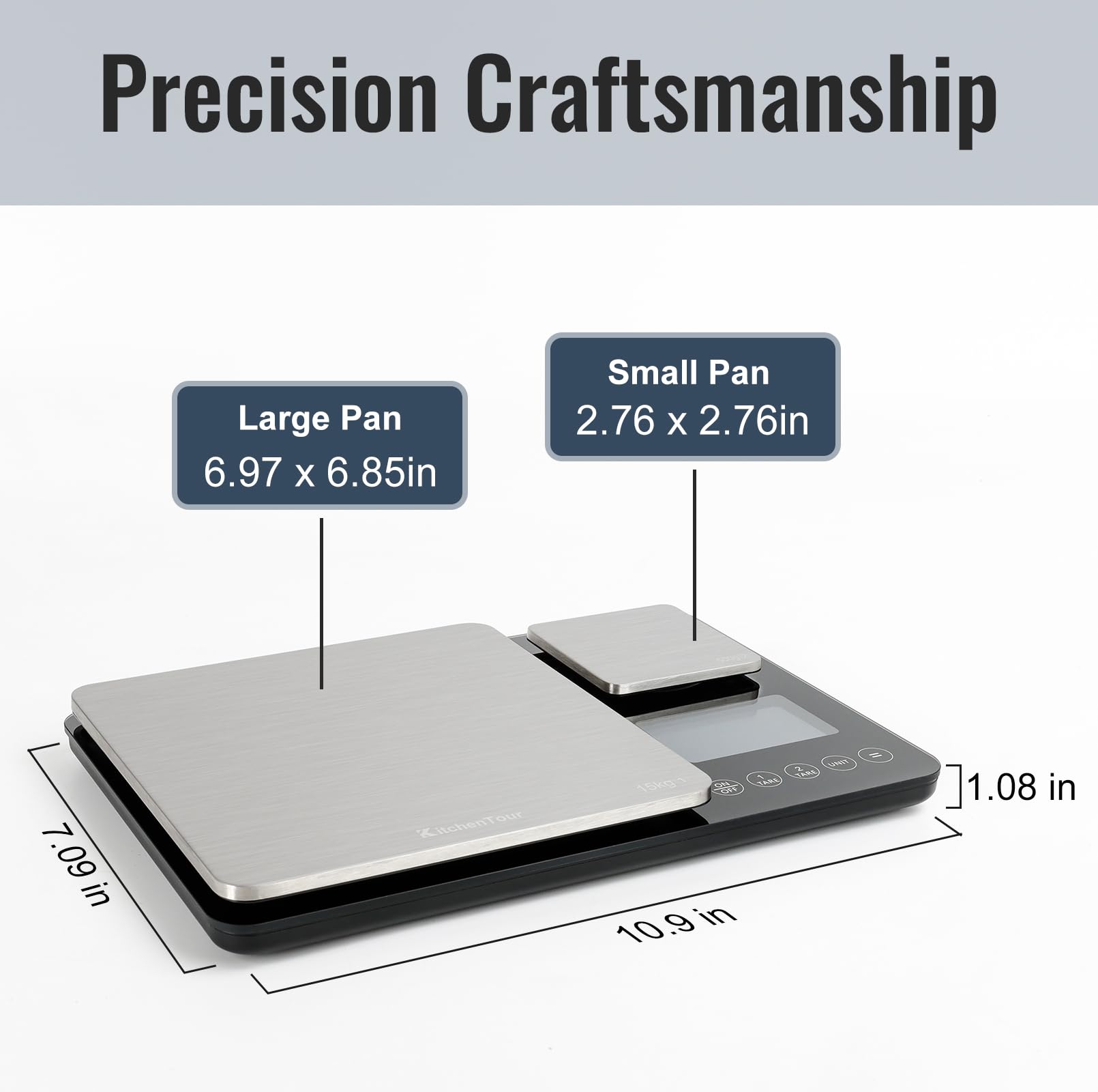 K KitchenTour stainless steel design offers durability and easy cleaning.