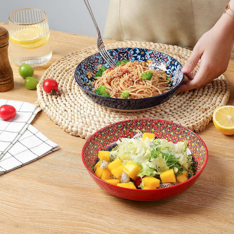 KitchenTour stackable ceramic bowls save kitchen space.